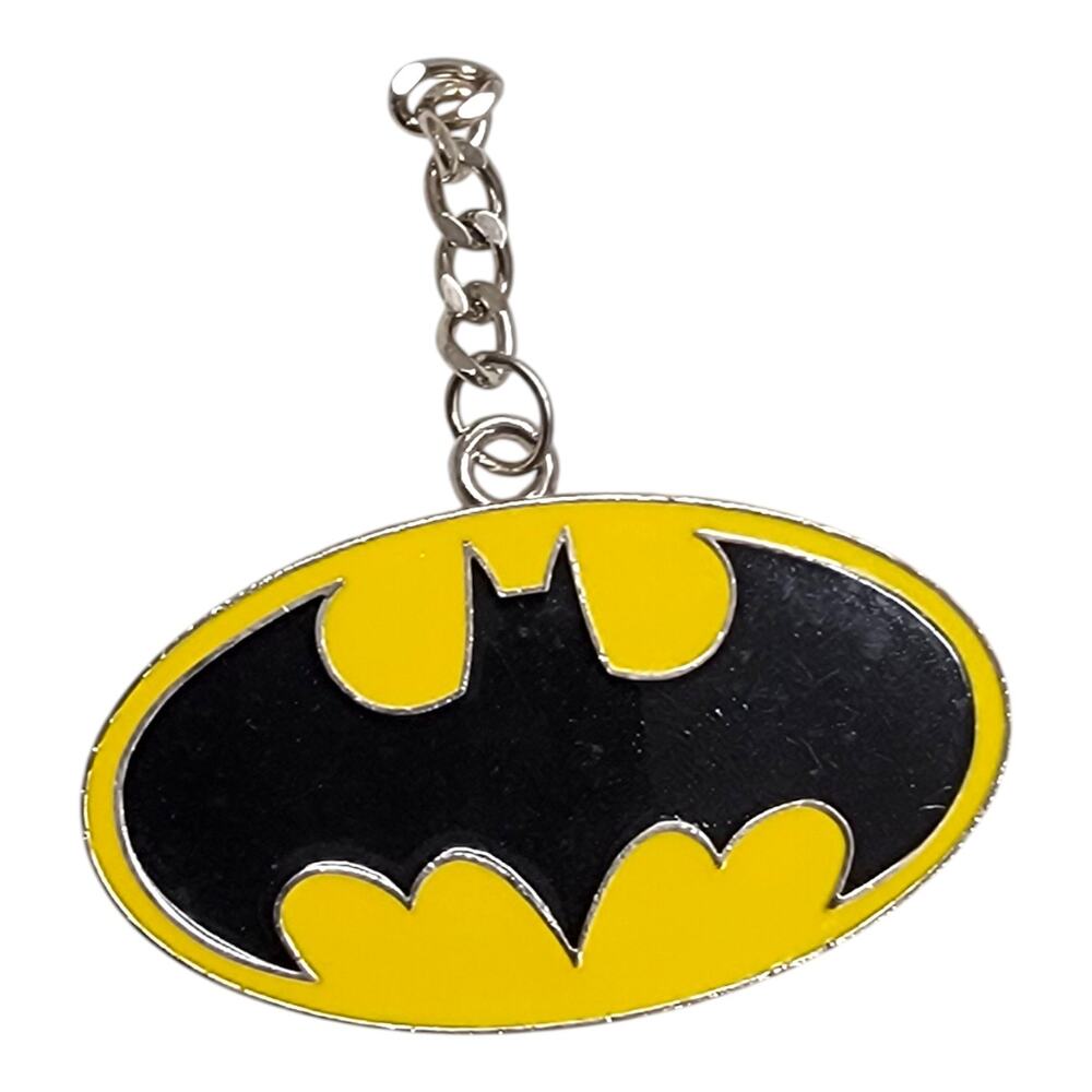DC Comics Batman Oval Logo Keychain Charm Metal Enamel Zipper Pull 2008